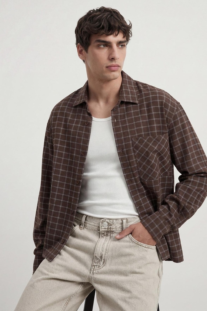 Boxy Fit Checkered Shirt