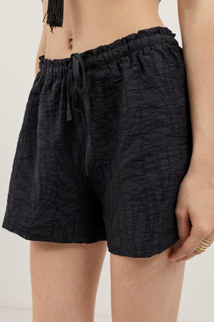 [BA26Y2014-Siyah-5] Textured Shorts (black, S)