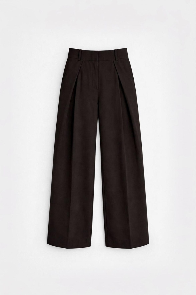[BA26Y288-Koyu Kahve-5] Antioch Pleated Women's Trousers (S)