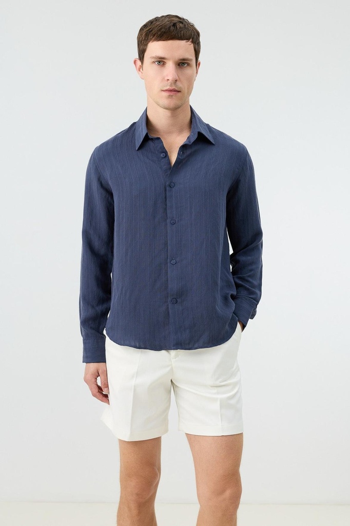 Modal-Blend Striped Men's Shirt