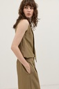 Krem Şal Collar Striped Women's Set