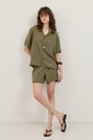 100% Lyocell Shirt Shorts Women's Set