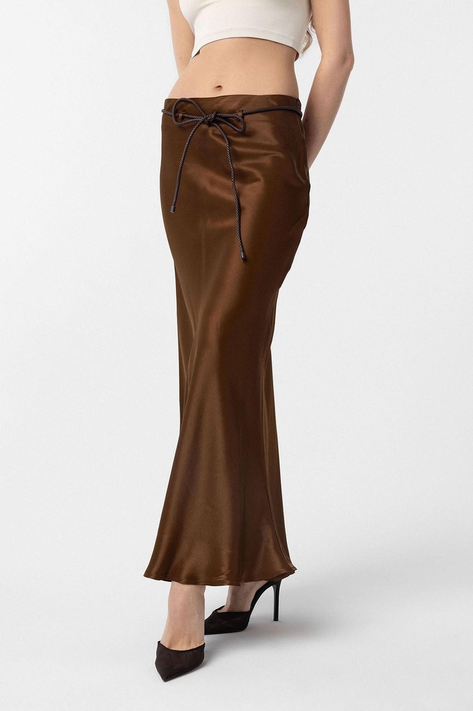 Antioch Belted Satin Long Women's Skirt (S)