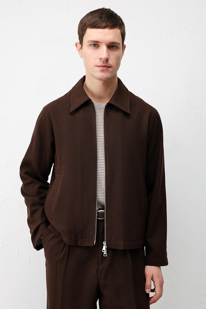 Antioch Textured Men's Jacket (dark brown, S)