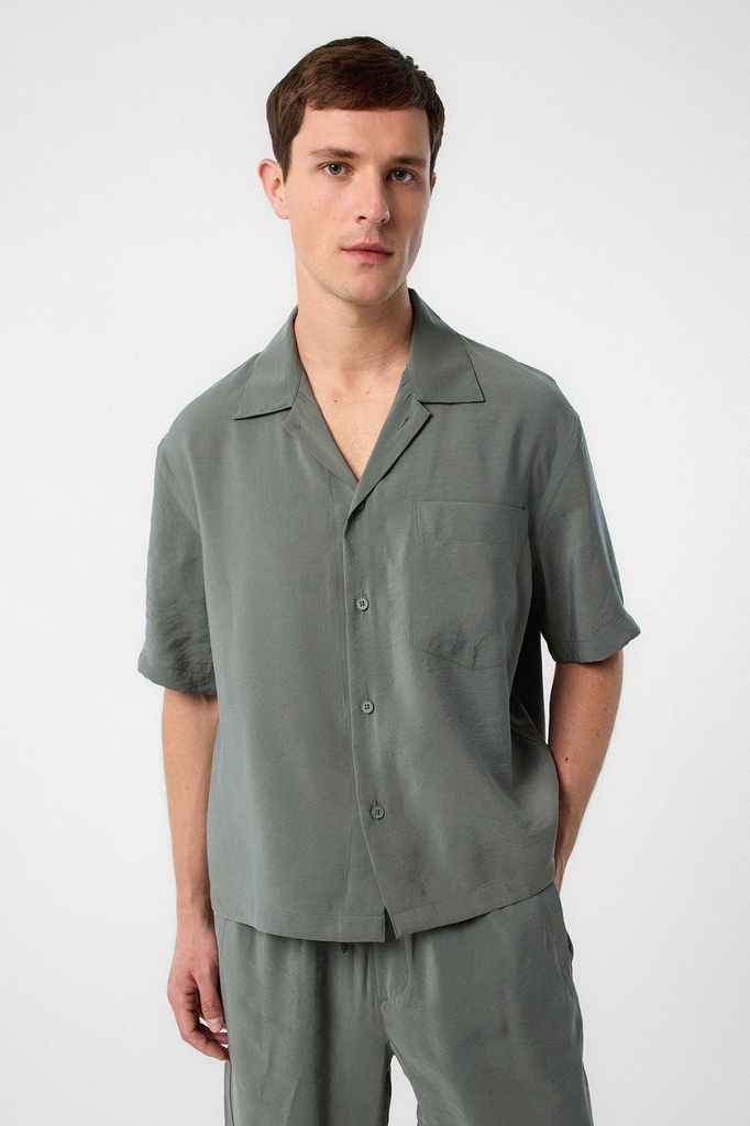 Antioch Notched Collar Modal Fabric Men's Shirt (S)