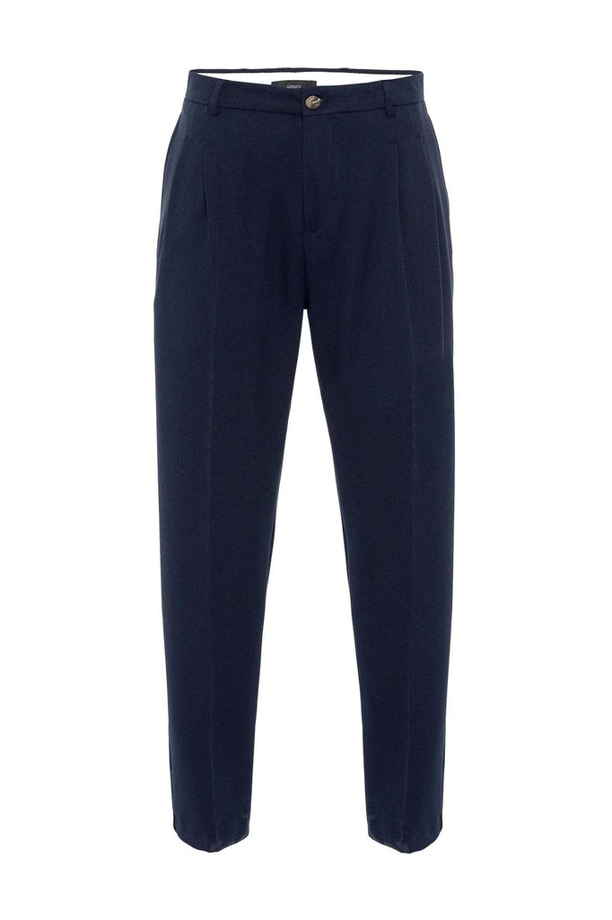 High-Waisted Pleated Rahat Cut Men's Trousers (S)