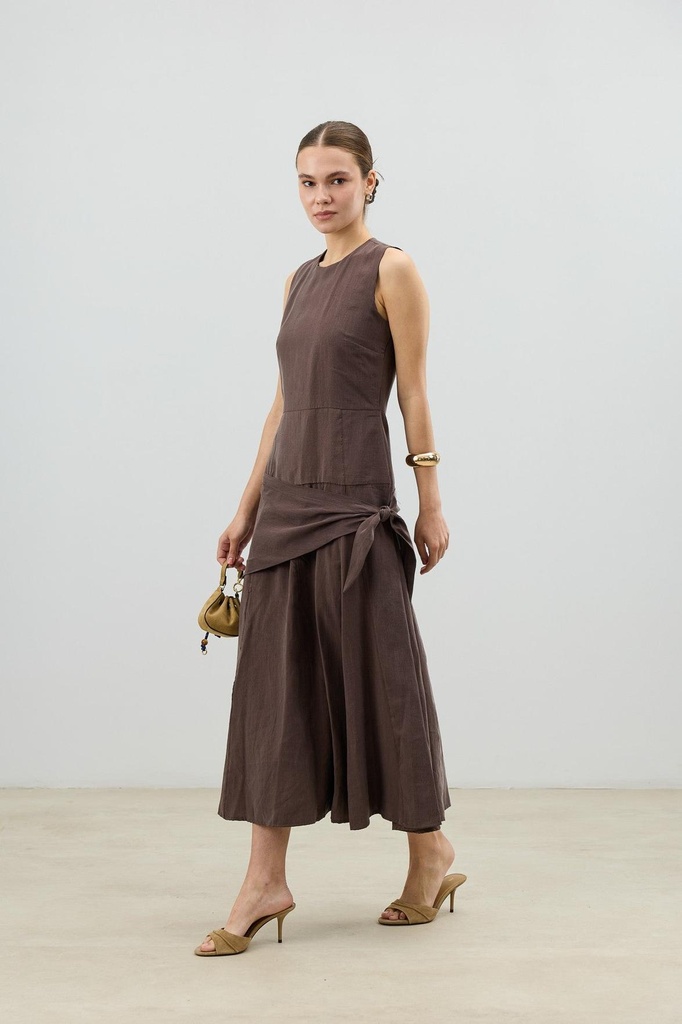Antioch Lyocell Blend Sash Detailed Women's Dress (S)