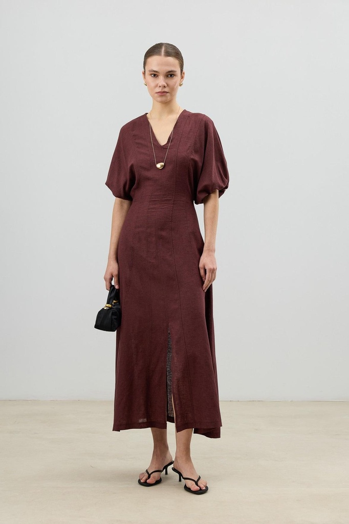 Antioch V-Neck Linen-Blend Women's Dress (S)