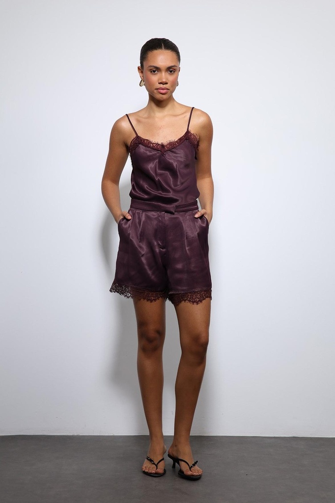 Antioch Lace Detailed Satin Top (S)