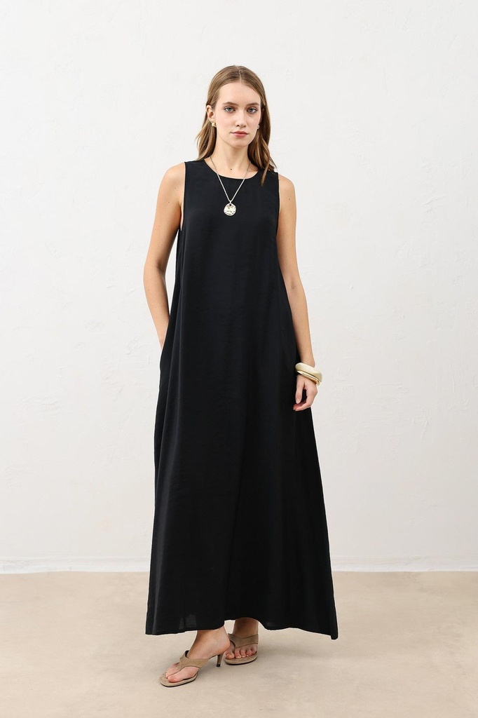 Antioch oqma halter yoqa midi ko'ylak (S)