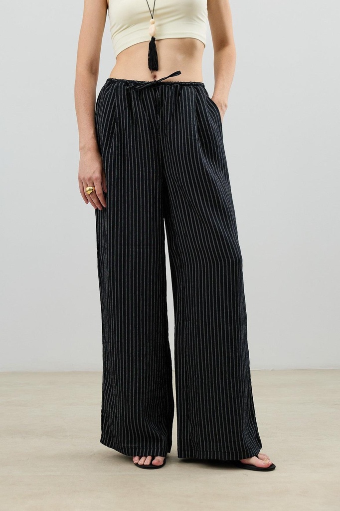 Antioch Modal-Blend Striped Women's Trousers (black, S)