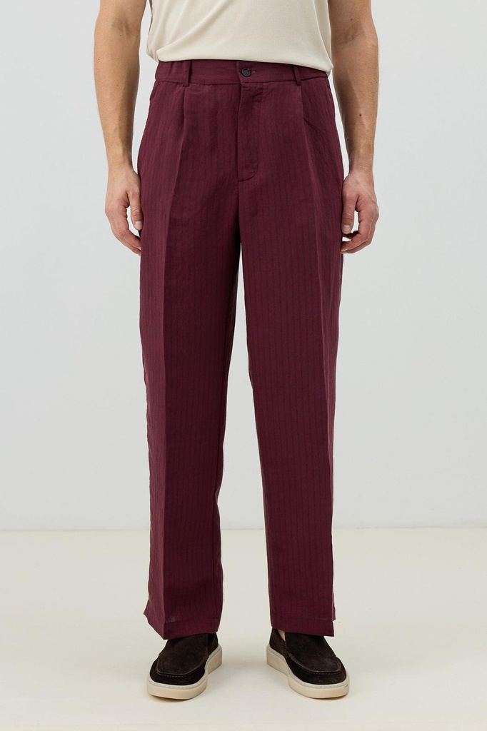 Modal-Blend Striped Relaxed Men's Trousers
