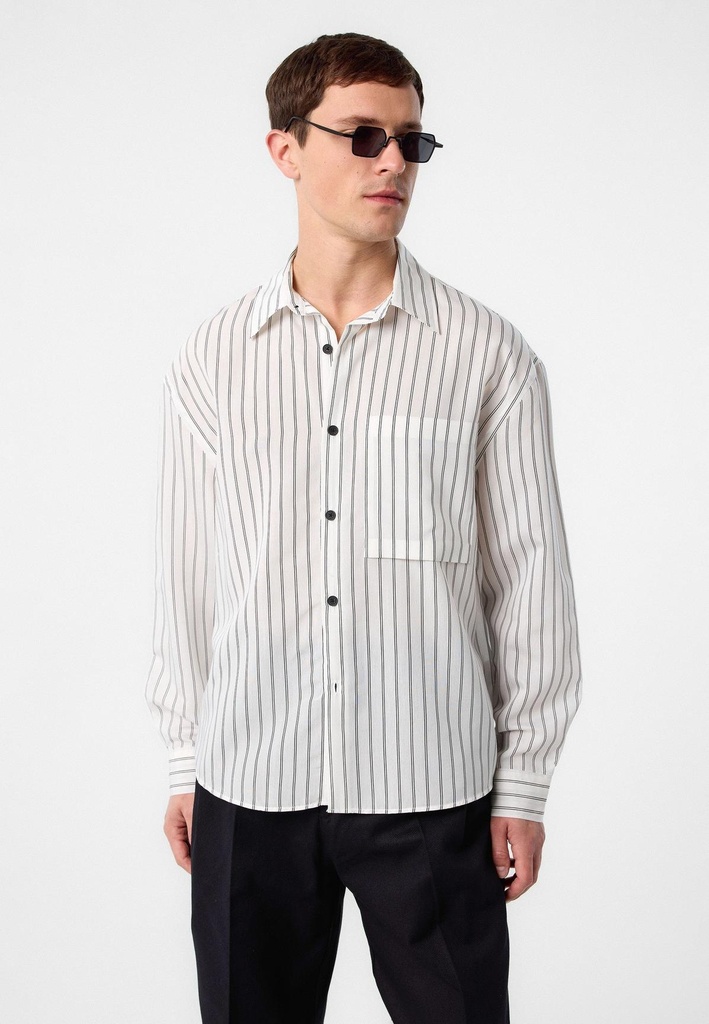 Relaxed Fit Striped Men's Shirt