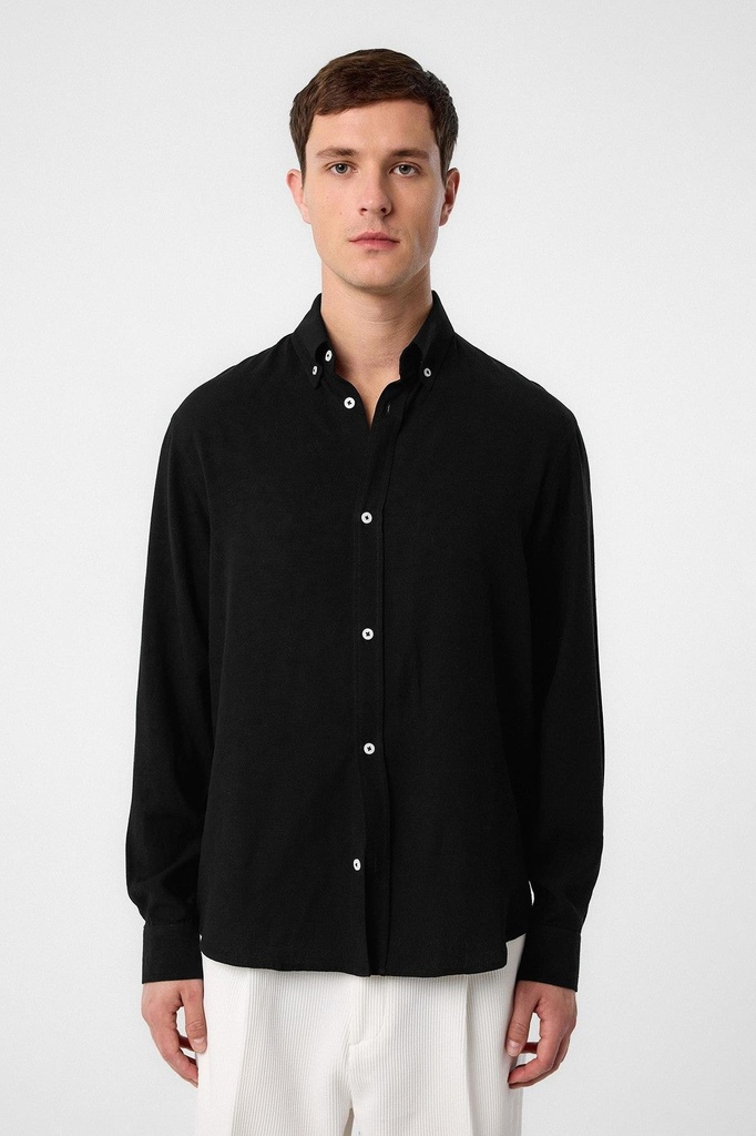 Antioch Linen-Blend Collar Buttoned Men's Shirt
