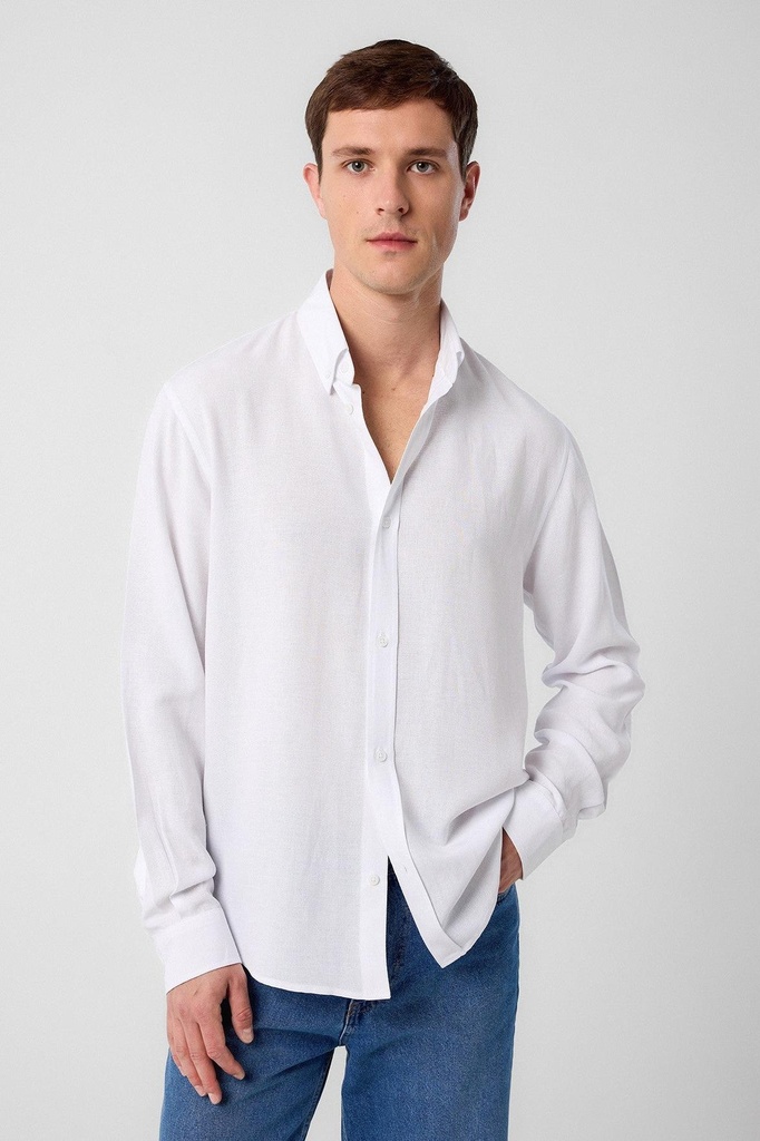 Antioch Linen-Blend Collar Buttoned Men's Shirt
