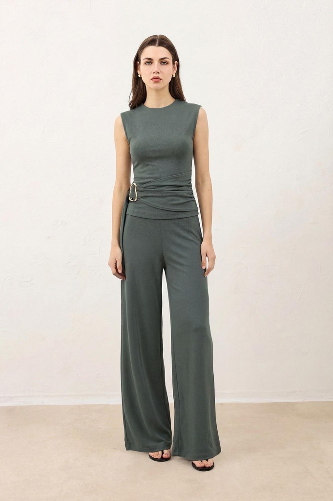 [BA26YTKM047-Haki-M] Antioch пряжка с деталями женский комплект (M)