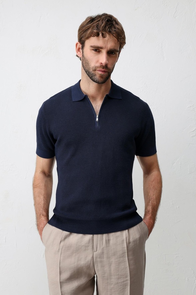 Antioch Comfort Slim Zippered Men's Knitwear T-Shirt