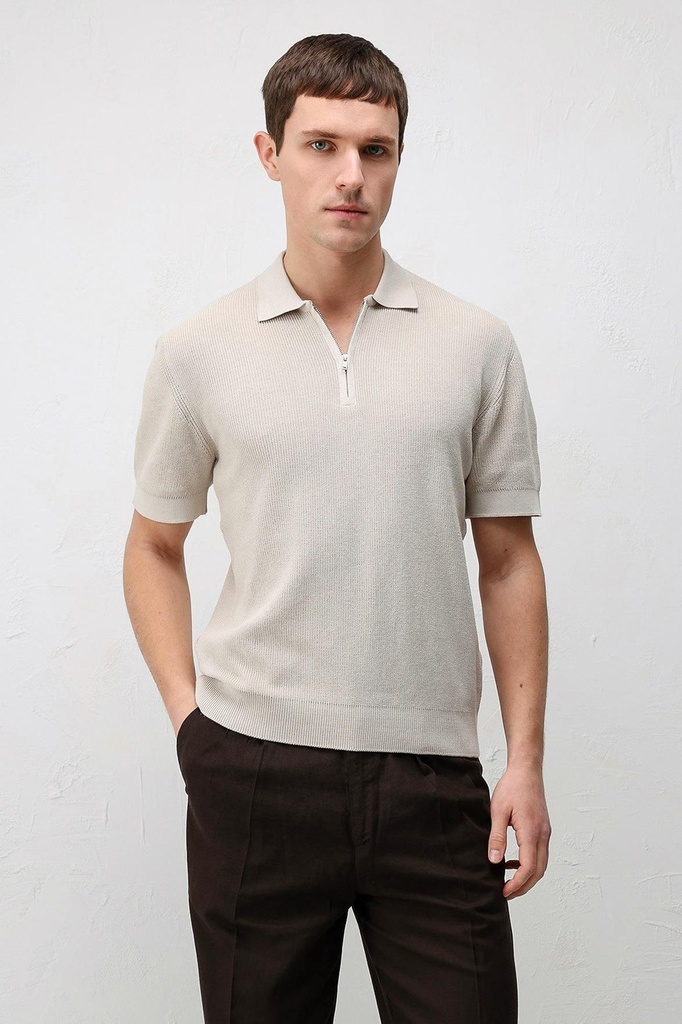 Antioch Comfort Slim Zippered Men's Knitwear T-Shirt