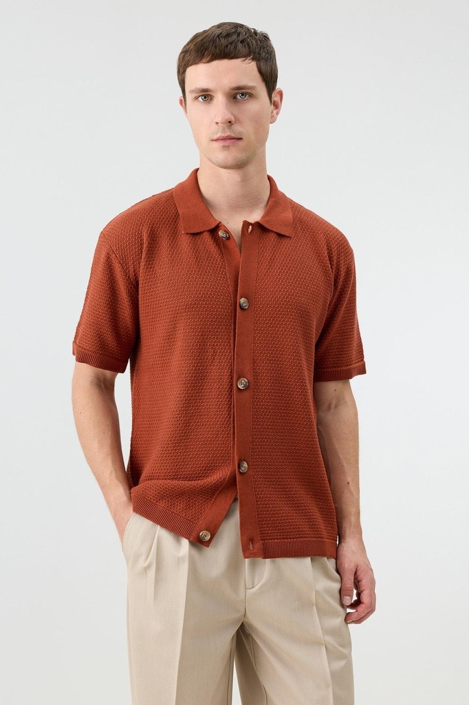 Antioch Textured Button Closure Knitwear Shirt