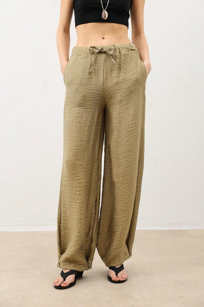 [BA26Y273-Haki-5] Antioch Adjustable Leg Flowing Women's Trousers (S)