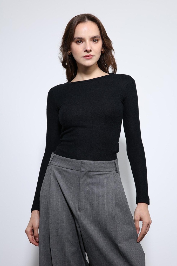 [BA25Y927-Siyah-M] Antioch Basic Long-Sleeved T-Shirt (M)