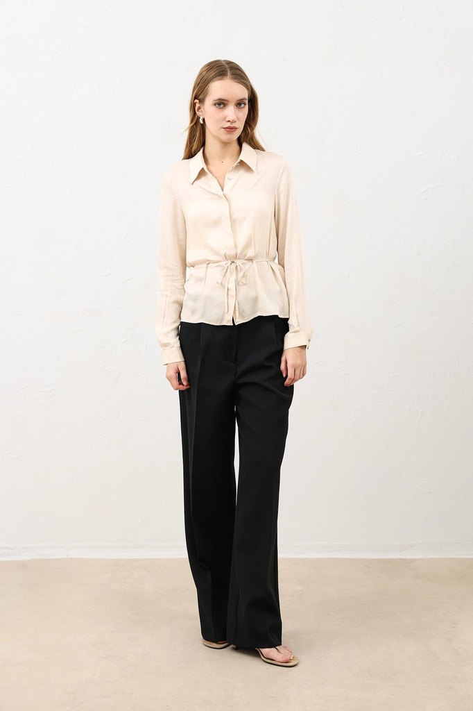 [BA26Y124-Bej-M] Antioch bel bog'lamali ayollar ko'ylak (M)