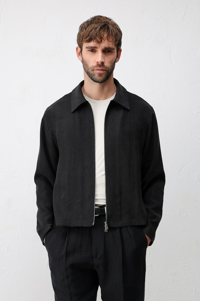 [A26Y8345-Siyah-M] Antioch Lyocell Blend Summer Jacket (M)