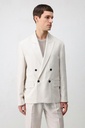 Relaxed Fit Linen-Blend Men's Blazer Jacket