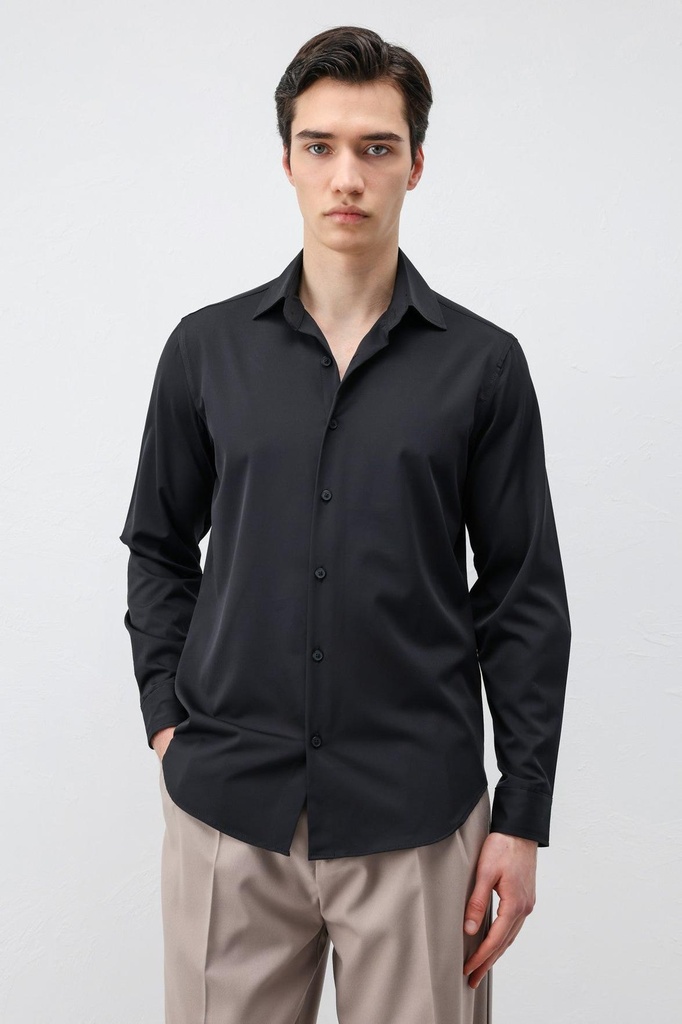 [A26Y10161-Siyah-M] Antioch Comfort Slim Men's Shirt (black, M)
