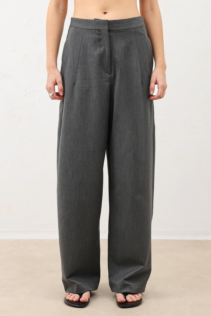 [BA26Y259-Gri-XS] Antioch Darted Wide-Leg Women's Trousers (XS)