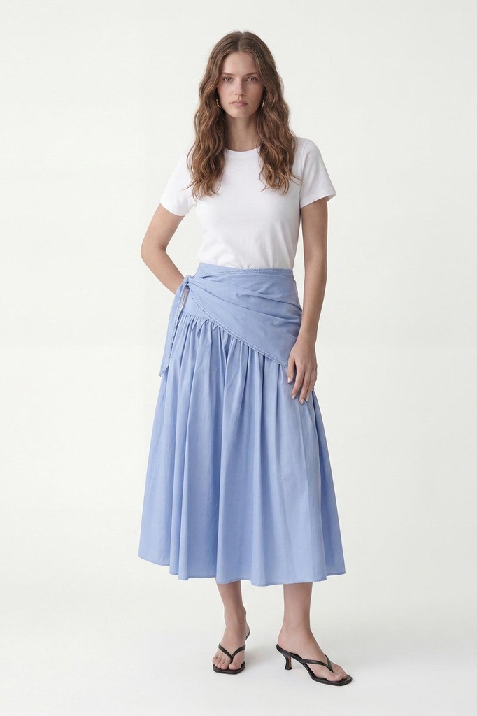 [BA26Y289-Mavi-M] Antioch Handkerchief-Hem Detailed Women's Midi Skirt (M)