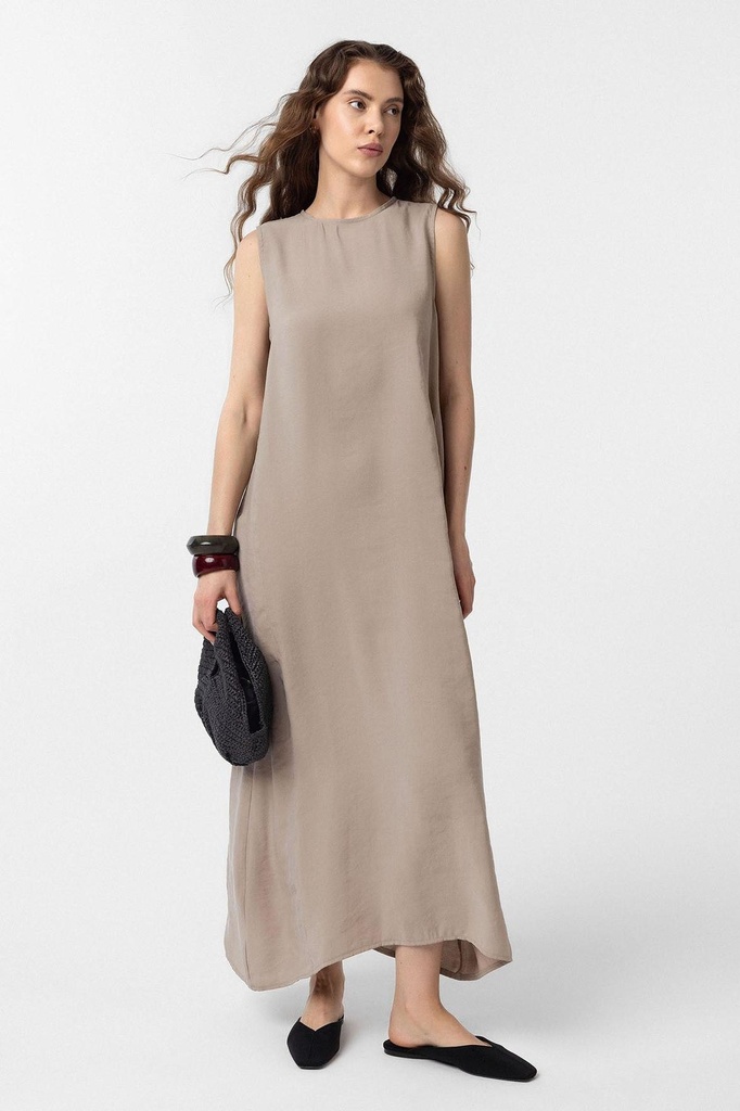 [BA25Y001-Bej-M] Antioch modal midi ayollar ko'ylak (M)
