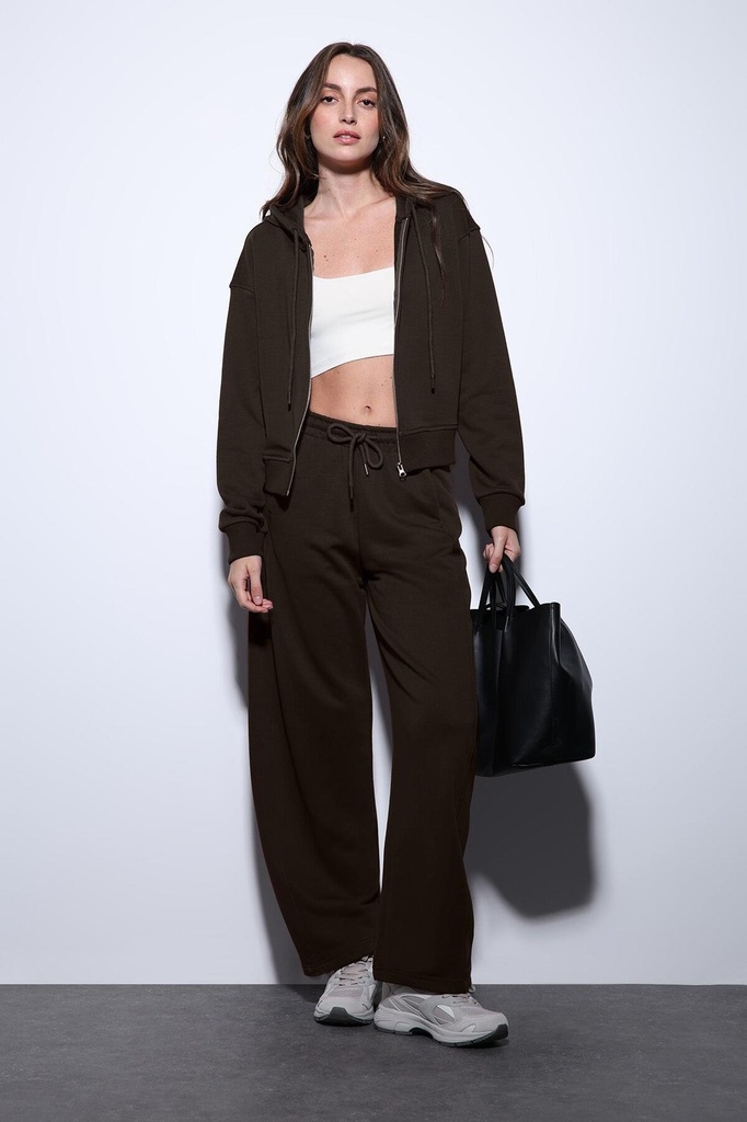 [BA25YTKM028-Kahve-M] Antioch Hooded Tracksuit Set (M)