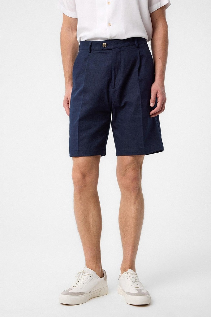 [A25Y2826-Lacivert-M] Antioch High-Waisted Pleated Men's Shorts (M)