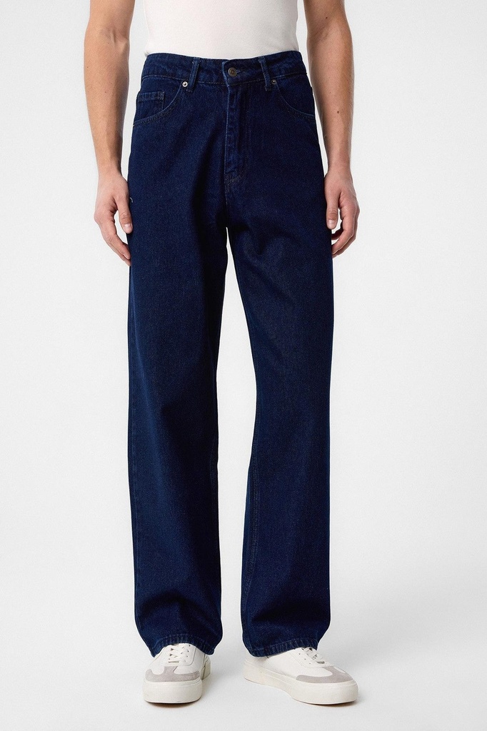 [A24Y2785-Koyu Lacivert-29] Antioch High-Waisted Relaxed Fit Men's Denim Trousers (29)