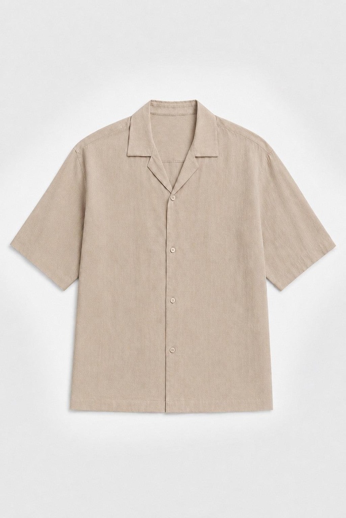 [A26Y10179-Bej-5] Antioch Linen-Blend Men's Shirt (beige, S)