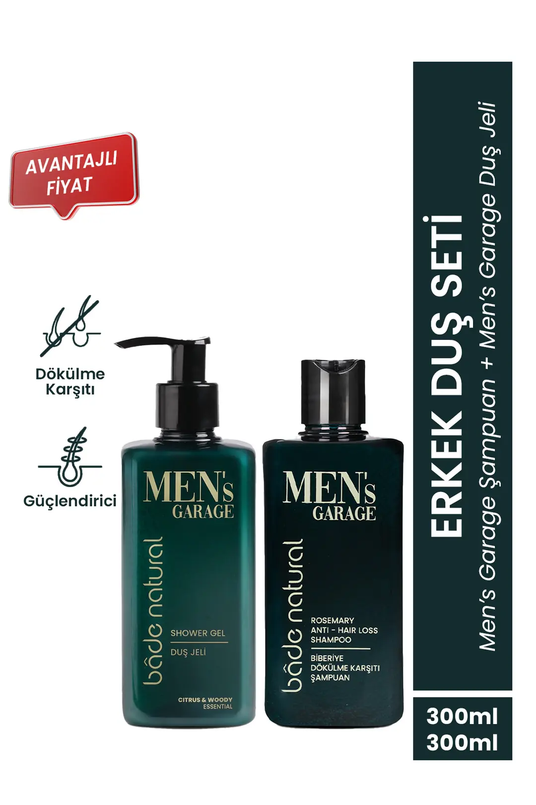 [BNS.0013] Men's Garage nourishing and strengthening rosemary shampoo and shower gel set
