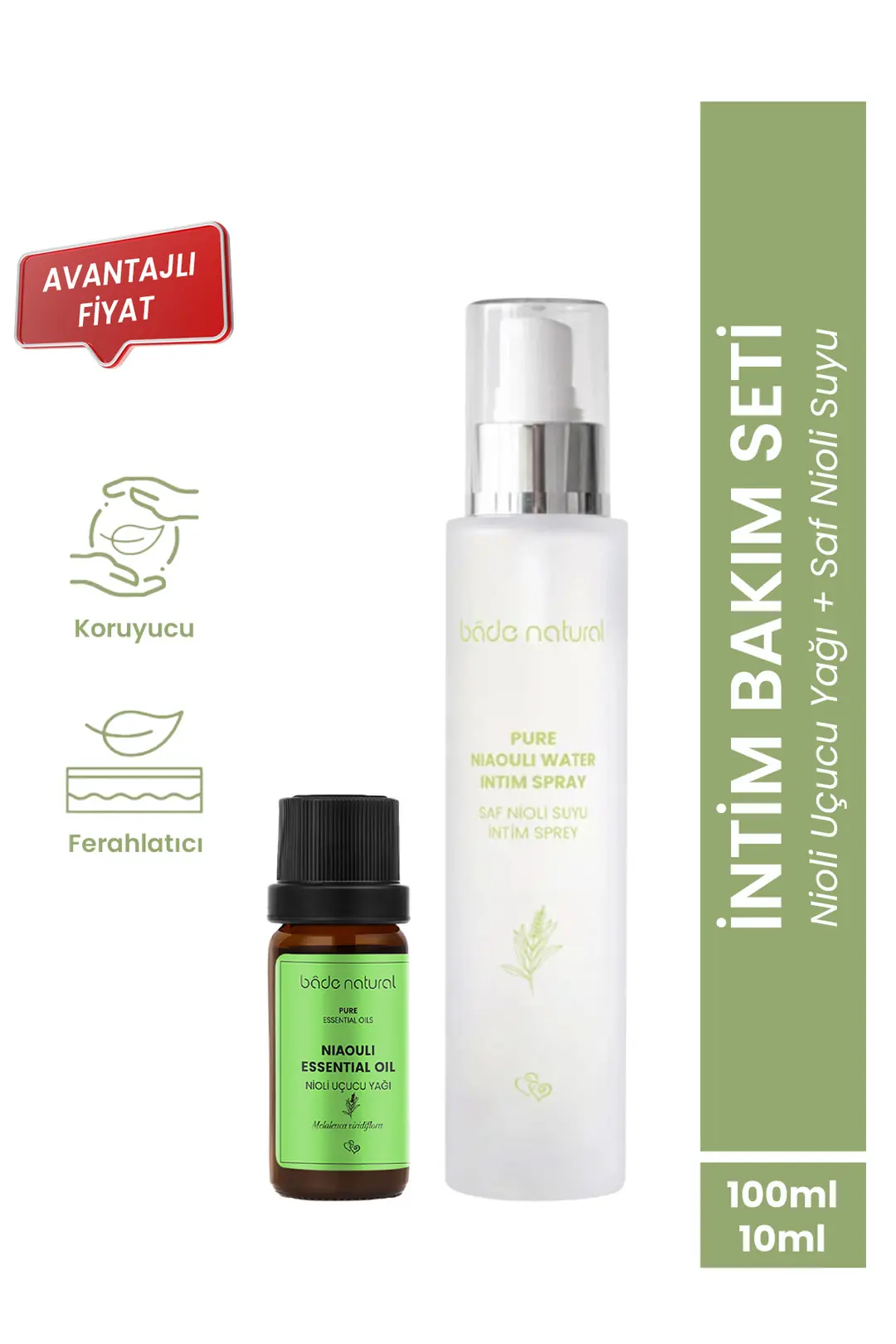 [BNS.0008] niaouli Suyu hidga qarshi Intim parvarish sprey & niaouli efir moyi to'plam %100 tabiiy