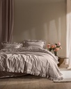 Duvet Cover Set Obernai, Double, 100% Cotton, Ruffled, Plain, Washed