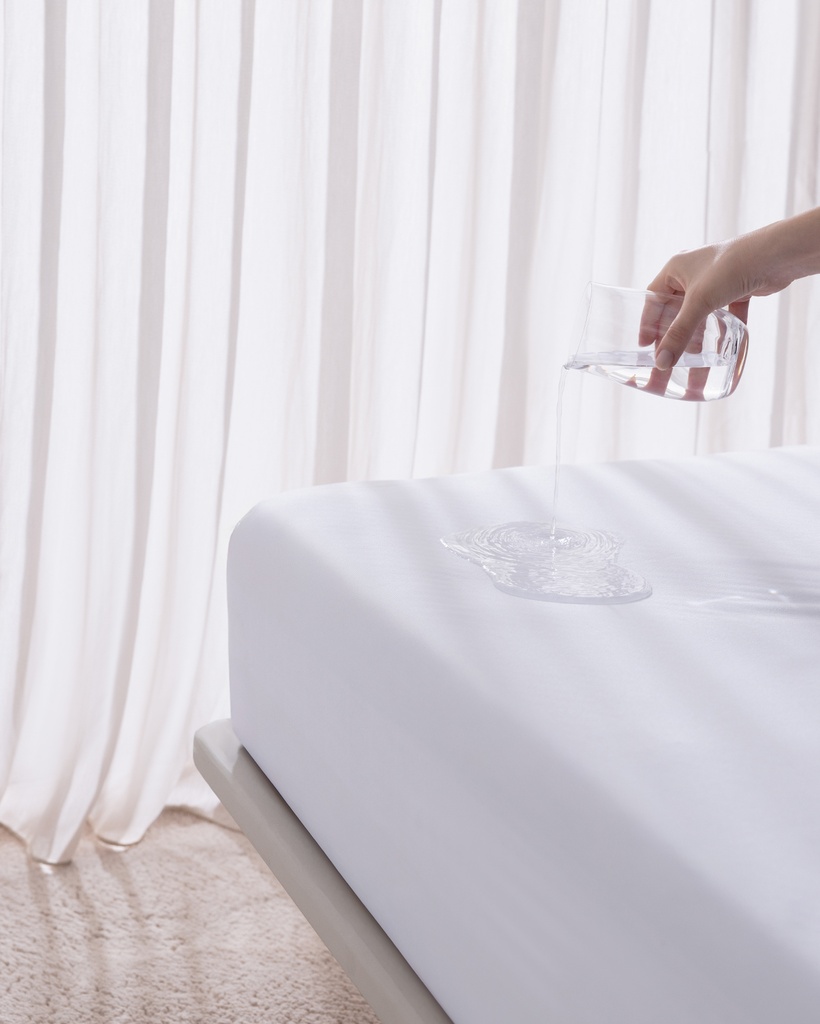 [8682116206273] Mattress Protector Alaise, Waterproof, Fitted, Double - Beyaz