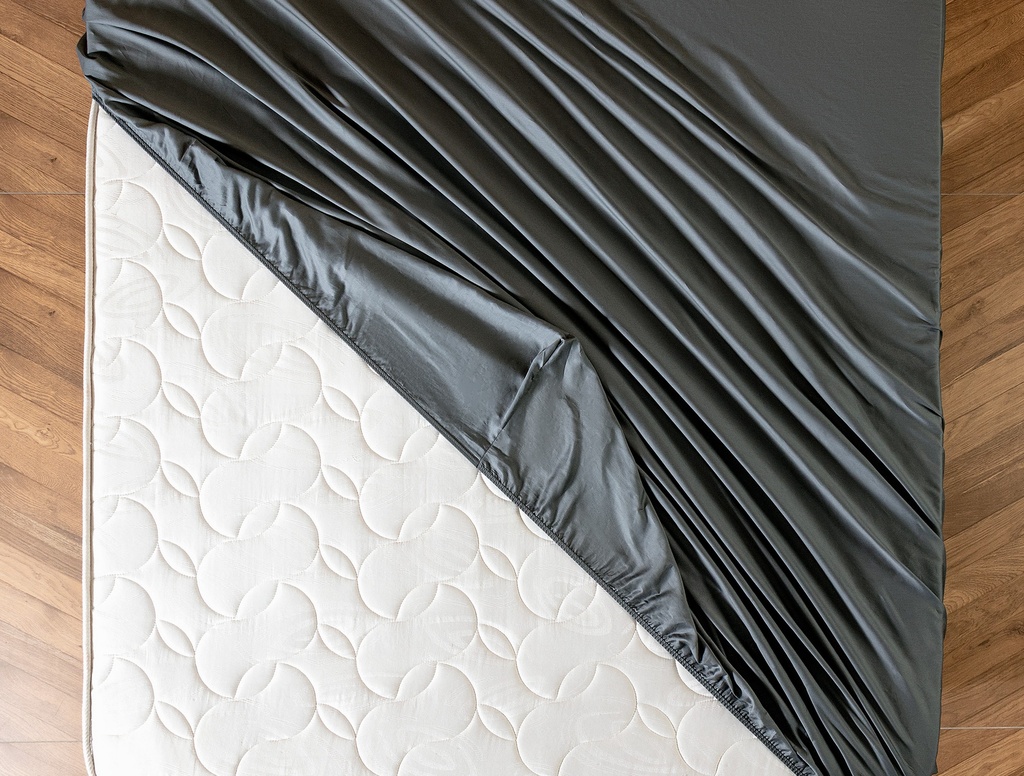 [8682116920681] Fitted Sheet Ciel, King Size Plus, Elasticated, Sateen - Koyu Gri