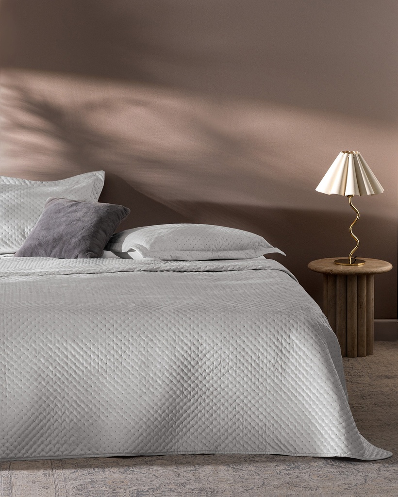 [8682116999564] Bedspread Boulogne, Single, Kadife (gray)