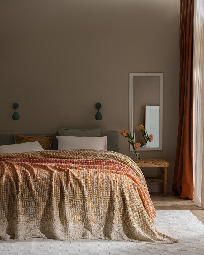 [8684427208816] Bedspread Lunevere, Double, 100% Cotton (orange)
