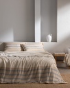Duvet Cover Set Sheryl, King Size, Muslin, Yarn-Dyed, Elasticated, with Fitted Sheet