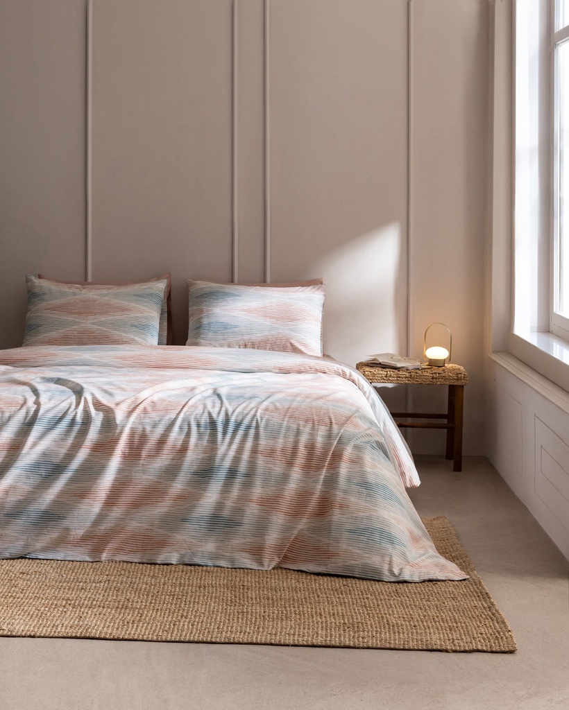 Duvet Cover Set Faye, Double, Ranforce, Printed - Bej