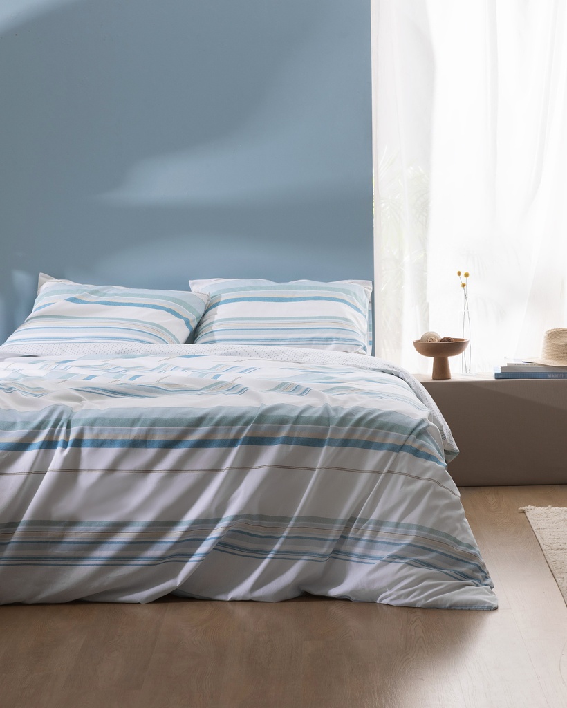 [8684427065211] Duvet Cover Set Sorel, King Size, 100% Cotton, Ranforce, Printed, with Fitted Sheet - Turkuaz