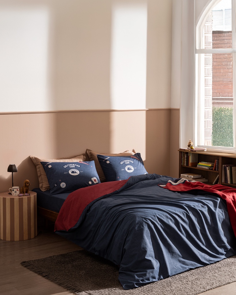 Duvet Cover Set Ruben, King Size, 100% Cotton, Ranforce, Printed, with Fitted Sheet