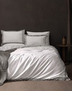 Duvet Cover Set Simone, Family Size, 100% Cotton, with Fitted Sheet, 300, TC, Sateen - Gri