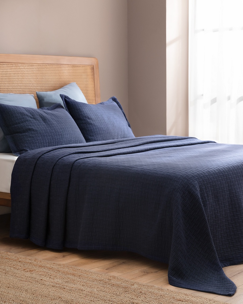 [8682116910316] Bedspread Berthe, Double - Yat Koleksiyon (navy)
