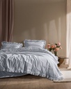 Комплект постельного белья Obernai, King Size, 100% хлопок, с рюшами, однотонный, стираный, с простынёй